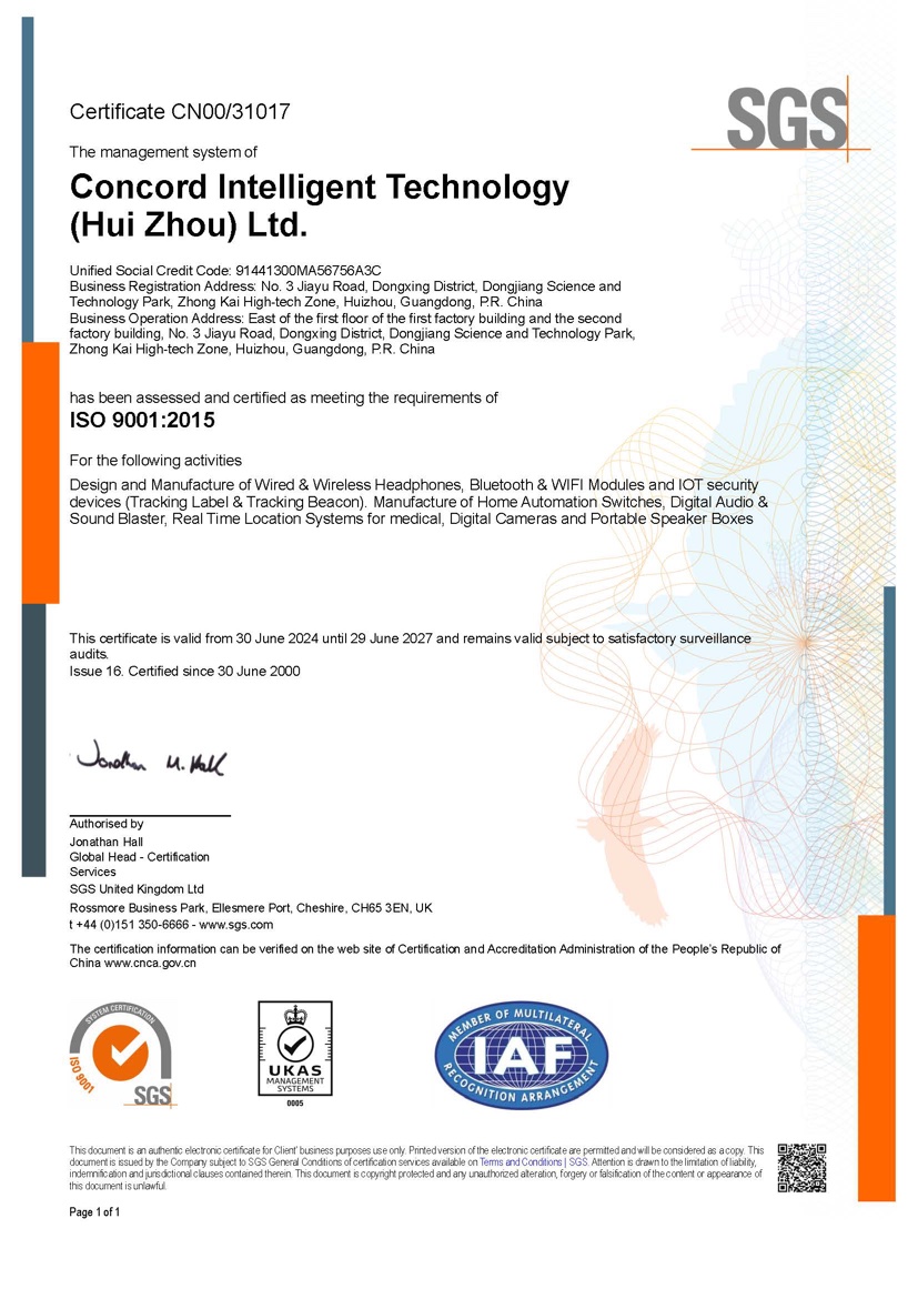 ISO9001 Certificate